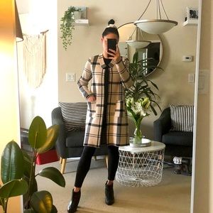 Pink Martini Plaid Cardigan/fall coat